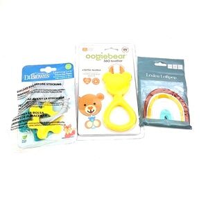 Baby Teethers Lot Dr Browns Loulou Lollipop Oogiebear Fox Bear Rainbow 3pc Set